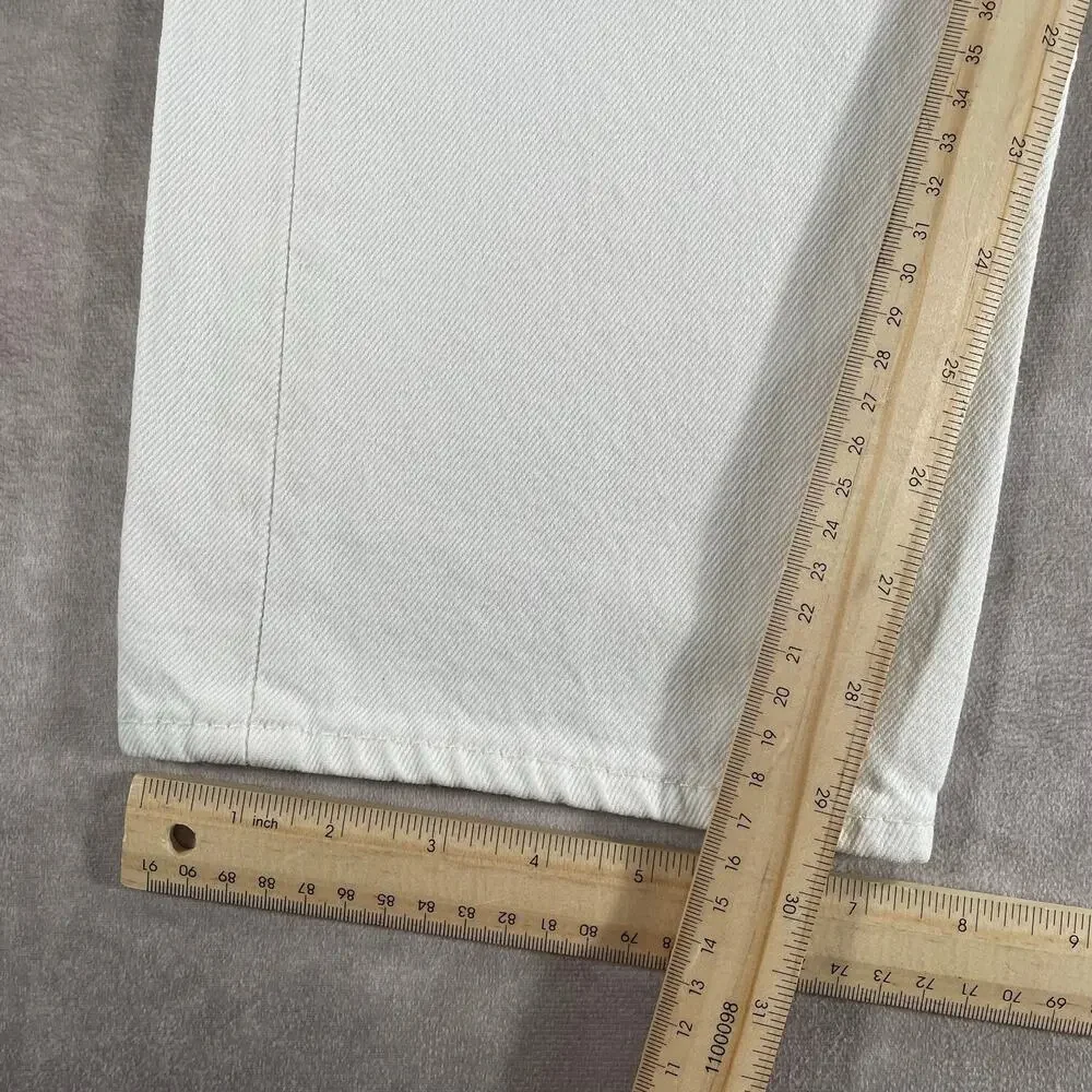 Vintage Levi’s 501 Button Fly White Denim Jeans Casual 33x29